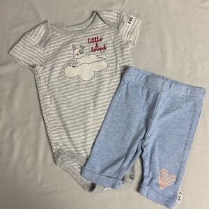 Ellen DeGeneres - Light Gray Striped Baby Onesie Shirt and matching pants